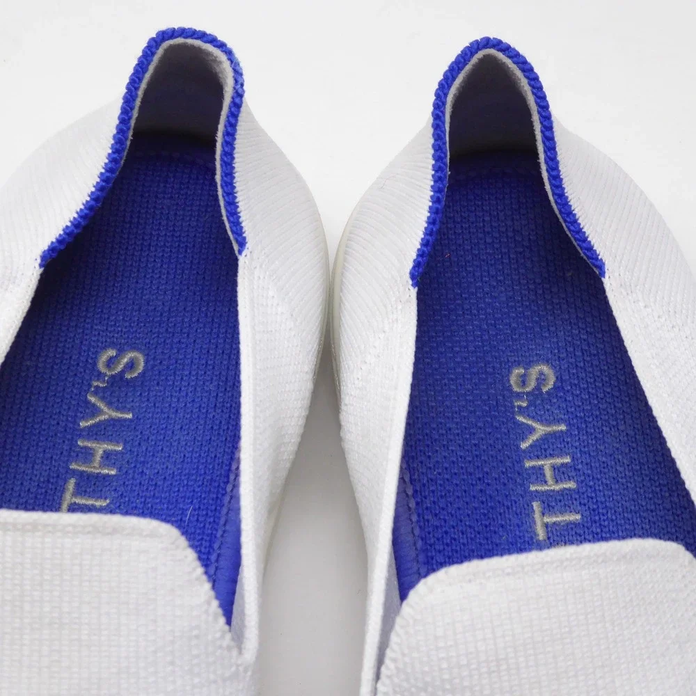 Rothy's The Original Slip-On Sneakers Women Bright White Knit Comfort 9.5